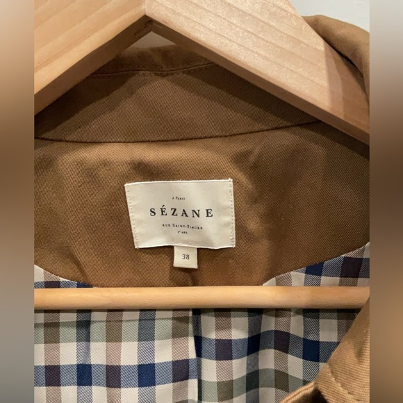 Sezane Clyde Trench Coat Camel - Size 6 - Picture 3 of 4